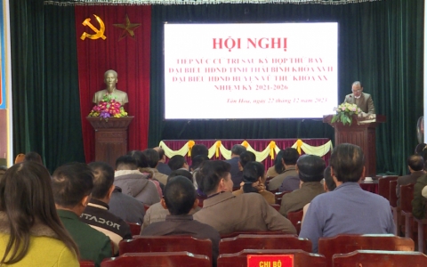 Đại biểu HĐND tỉnh và Đại biểu HĐND huyện Vũ Thư tiếp xúc cử tri