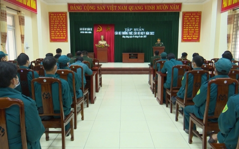 Ban CHQS huyện Đông Hưng khai mạc tập huấn cán bộ thường trực, dân quân tự vệ năm 2022