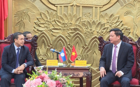 Chủ tịch UBND tỉnh Thái Bình tiếp Đại sứ đặc mệnh toàn quyền nước Cộng hòa dân chủ nhân dân Lào tại Việt Nam