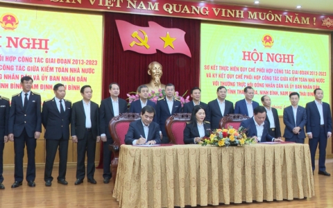Ký kết Quy chế phối hợp công tác giữa Kiểm toán Nhà nước với Thường trực HĐND và UBND các tỉnh Thanh Hóa, Ninh Bình, Nam Định và Thái Bình