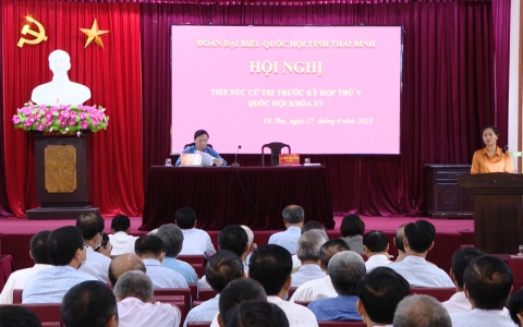 Đoàn Đại biểu Quốc hội tỉnh Thái Bình tiếp xúc cử tri