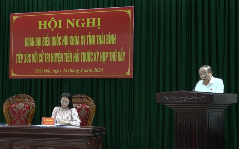 Đoàn đại biểu Quốc hội tỉnh Thái Bình tiếp xúc cử tri Tiền Hải