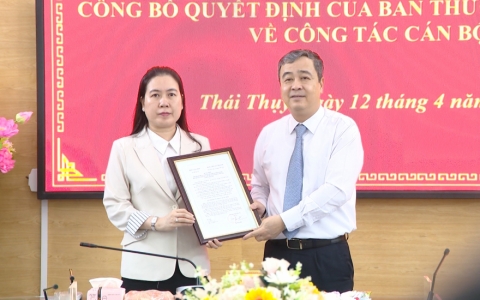 Đồng chí Trần Thị Bích Hằng giữ chức Bí thư Huyện ủy Thái Thụy
