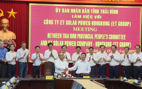 Tỉnh Thái Bình làm việc với Công ty ET Solar Power Hồng Kông