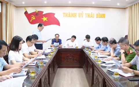 Ban chỉ đạo cải cách tư pháp tỉnh làm việc với Thành ủy Thành phố Thái Bình