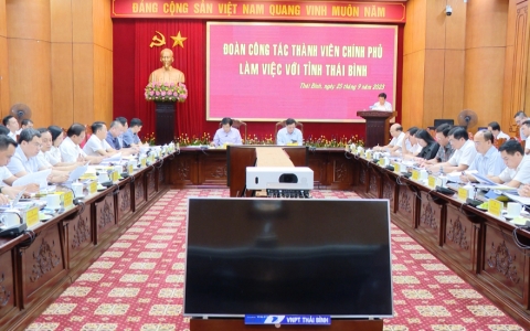 Đoàn công tác thành viên Chính phủ làm việc với UBND tỉnh Thái Bình