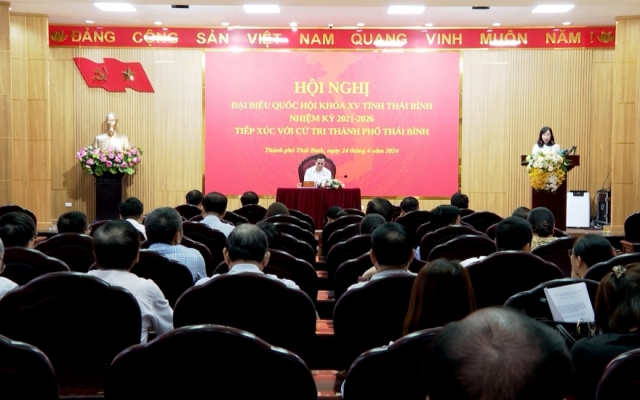 Đại biểu Quốc hội tỉnh Thái Bình tiếp xúc với cử tri thành phố trước kỳ họp thứ bảy, Quốc hội khóa XV