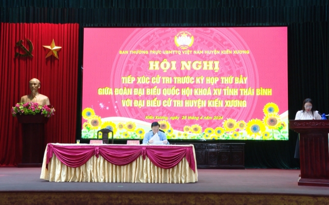 Đoàn đại biểu Quốc hội tỉnh Thái Bình tiếp xúc cử tri huyện Kiến Xương